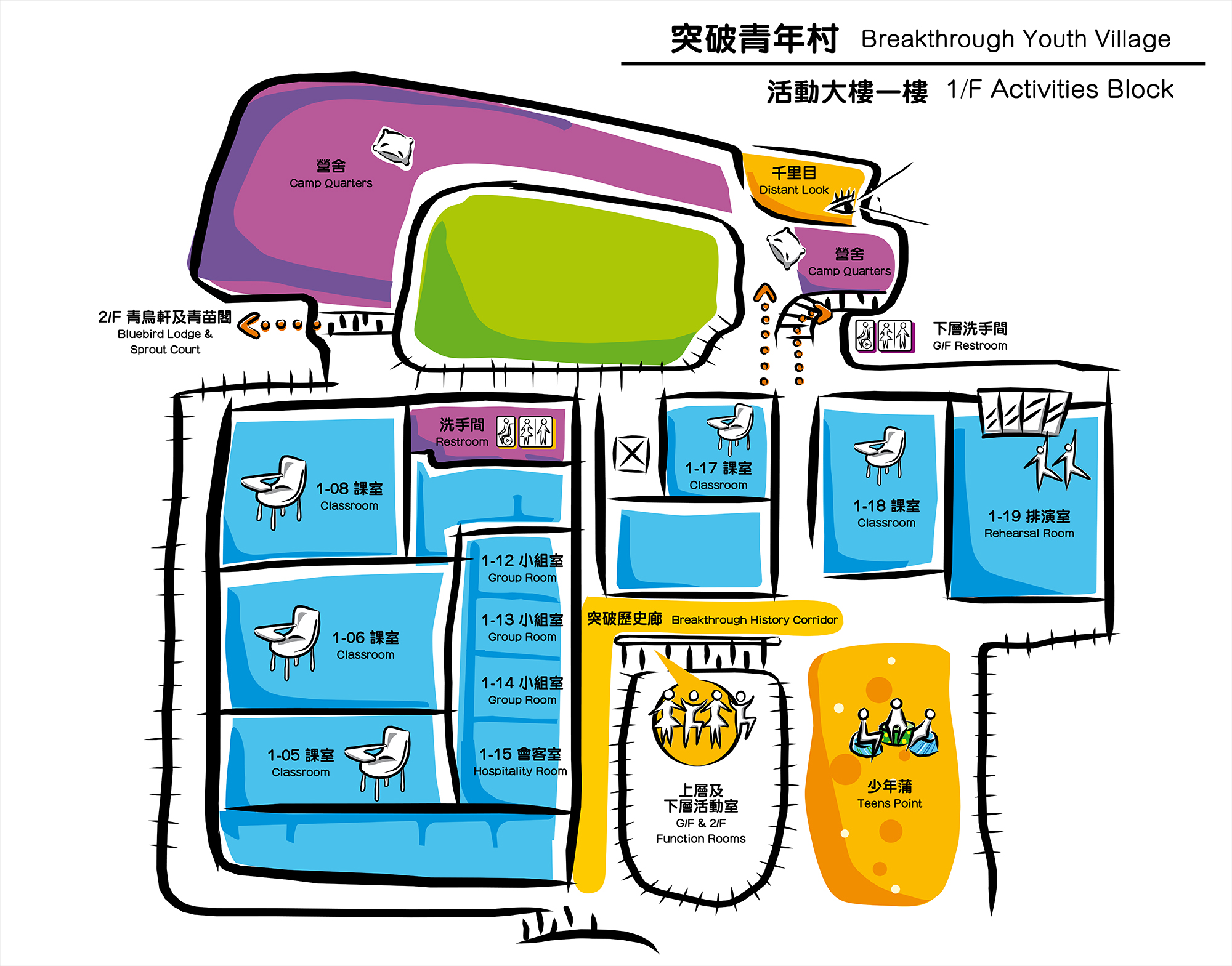 BTYV 1st floor map